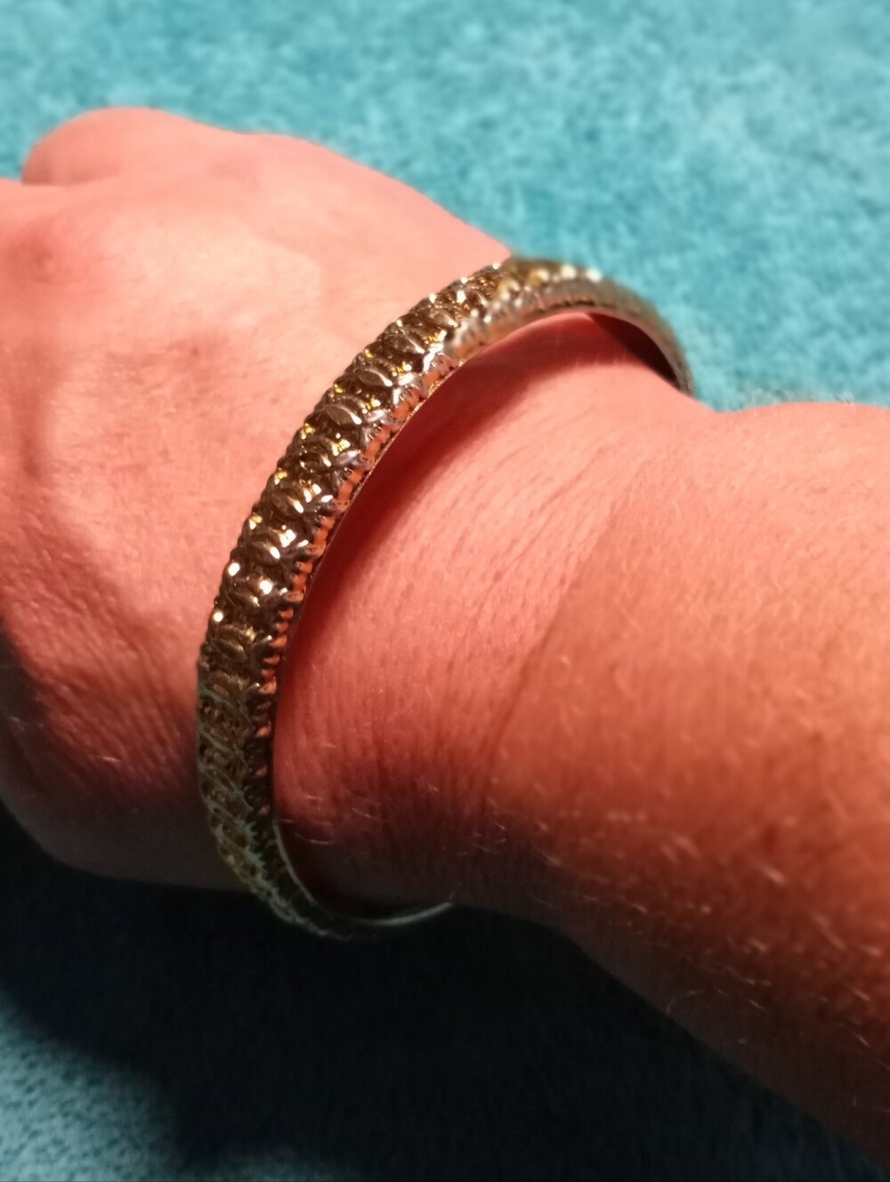 Gold-Tone Textured Bangle Bracelet - Women Jewelry